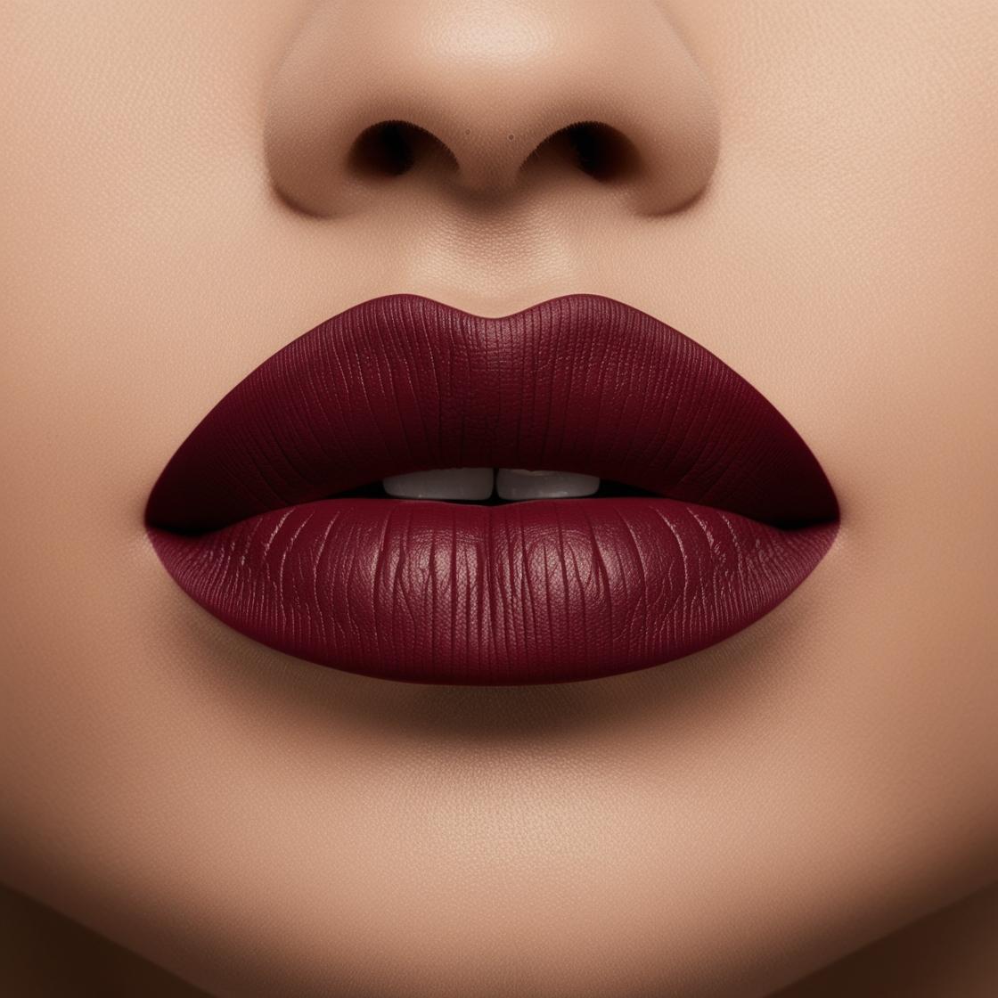 Your Intense Bold Beauty: the "Boudoir"Red Matte burgundy Lipstick